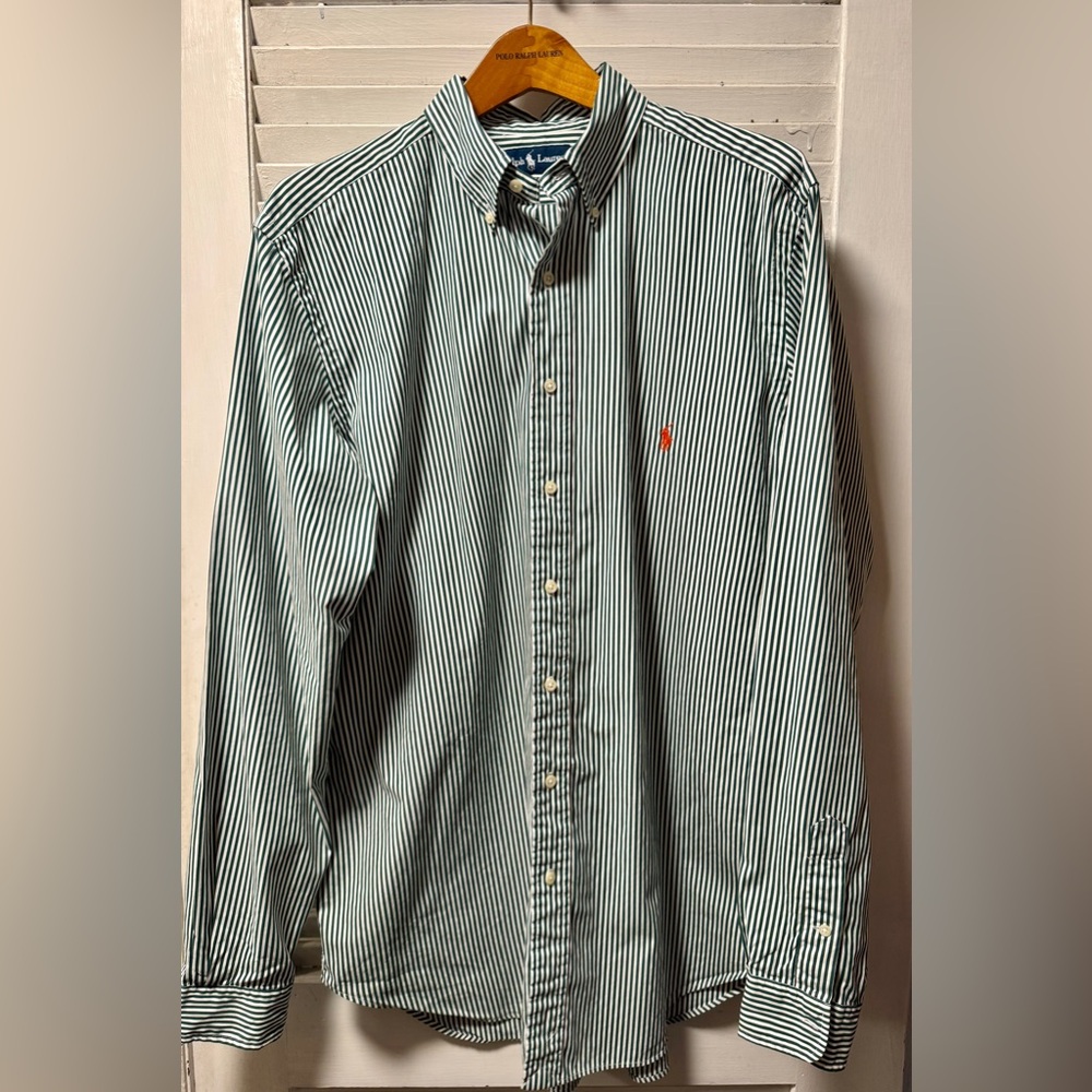 Green striped Polo Ralph Lauren dress shirt